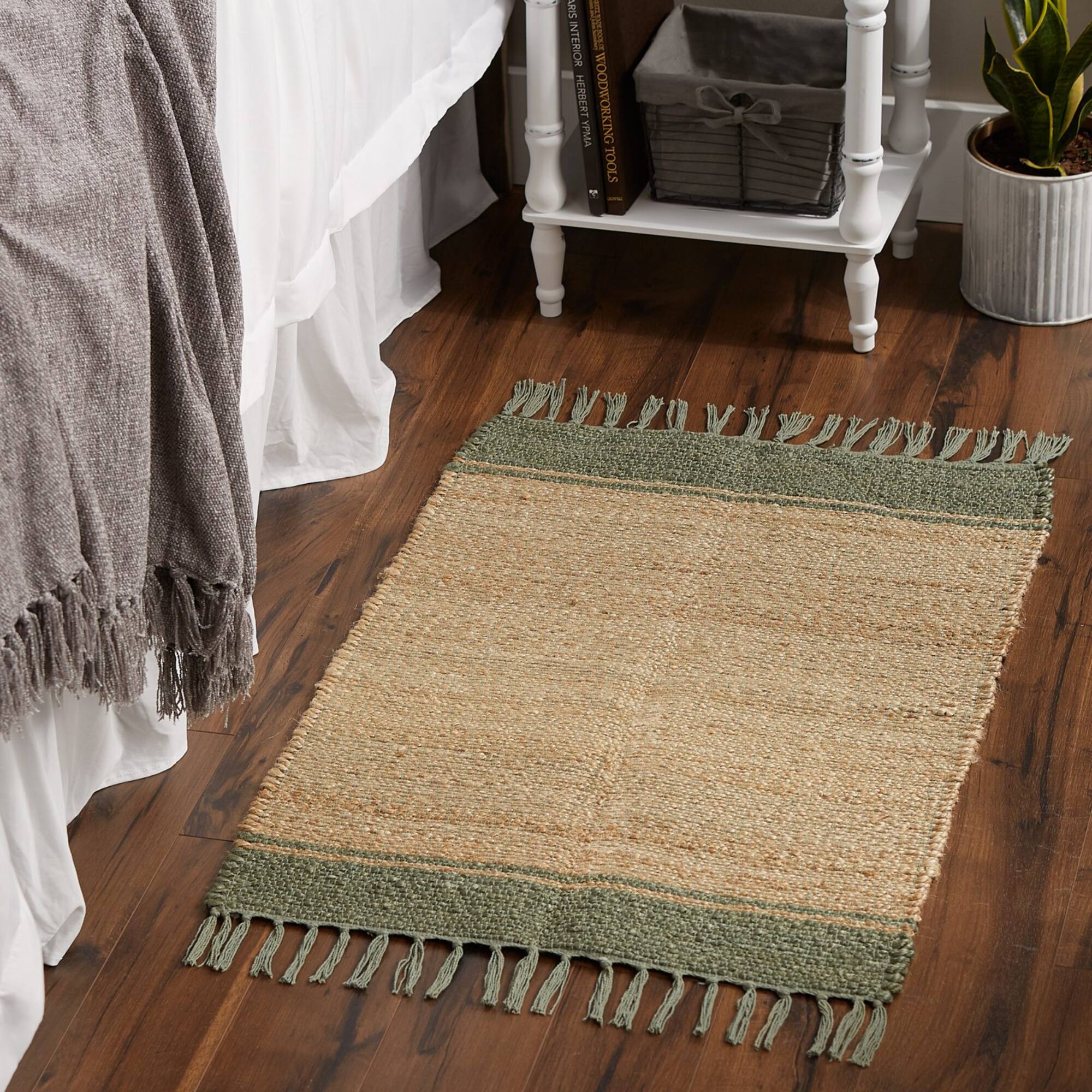 DII® Artichoke With Natural Jute Stripes Hand-Loomed Rug, 2ft. x 3ft.
